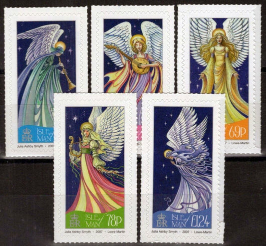 Isle of Man 1234-1238 MNH Self-Adhesive Christmas Angels ZAYIX 061223SM178M