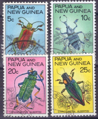 Papua New Guinea 237-240 Used Beetles Insects Nature ZAYIX 071423S147