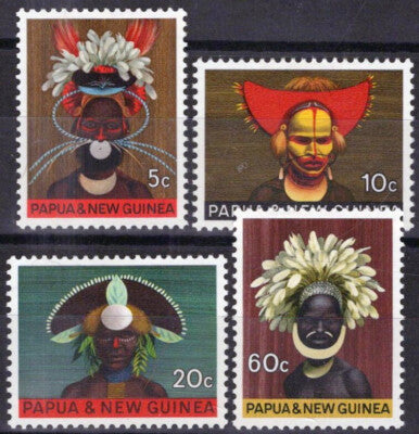 Papua New Guinea 253-256 MH Chimbu Headdress Costumes ZAYIX 071423S151