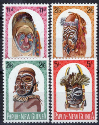 Papua New Guinea 178-181 MNH Carved Masks Customs Art ZAYIX 071423S139