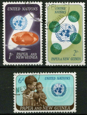 Papua New Guinea 206-208 Used UN Globe Mother & Child ZAYIX 071423S144