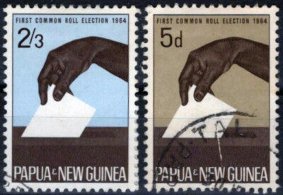 Papua New Guinea 182-183 Used Hands Voting Casting Ballot ZAYIX 071423S141
