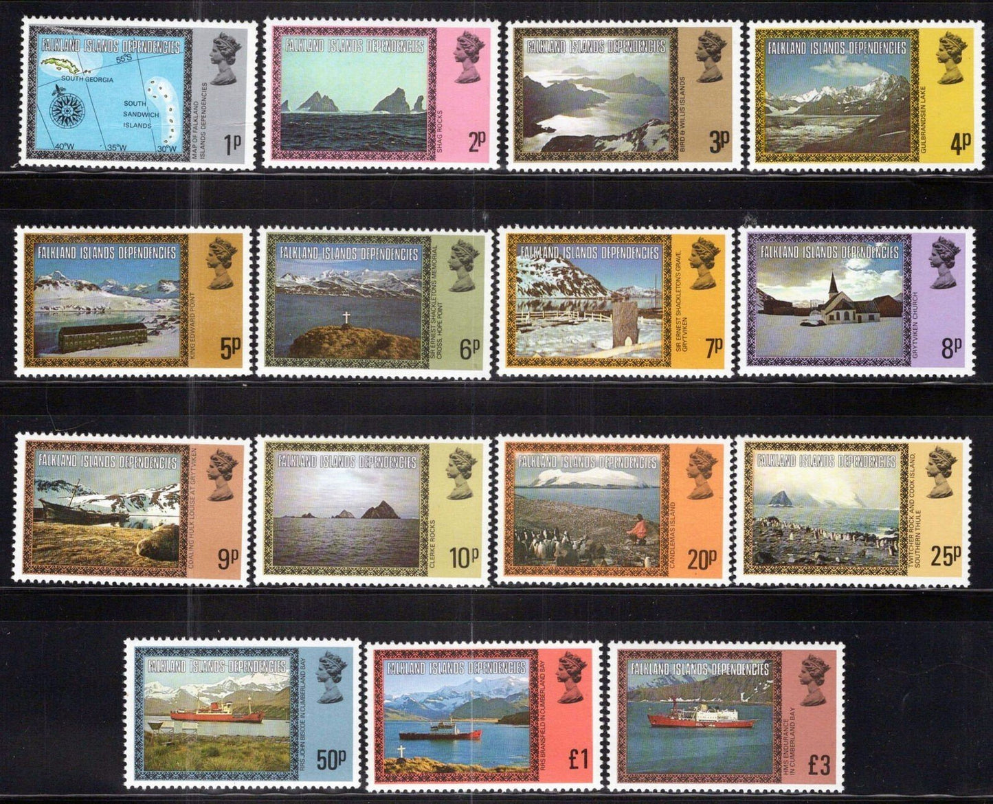 Falkland Islands Dependencies 1L38-1L52 MNH Famous Landmarks ZAYIX 061223SM32M
