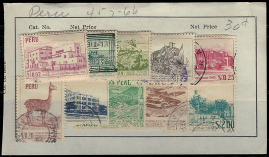 Peru 457-466 used Definitives Lama Architecture Trains ZAYIX 030822SM01M