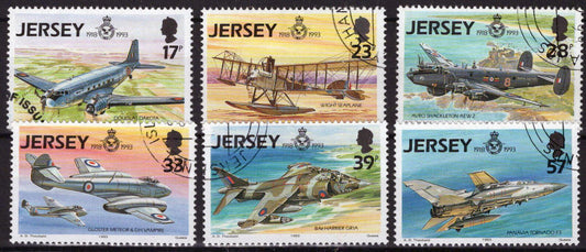 ZAYIX Great Britain - Jersey 634-639 used Royal Air Force 75th Year 033023S10