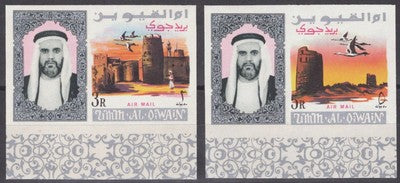 Umm Al Qiwain UAE MI 47B-48B MNH IMPF Storks Sheikh Architecture ZAYIX 041422S73