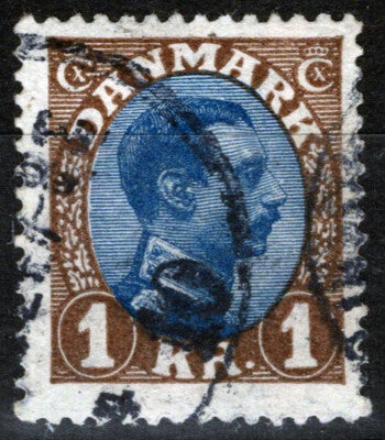 Denmark 128 Used 1k brn & bl Royalty King Christian X ZAYIX 083022S16