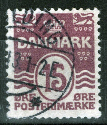 Denmark 63 Used 15o lilac Danish Islands Wavy Lines ZAYIX 083022S07