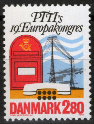 Denmark 822 MNH Mailbox Telegraph Lines Communications Telephone ZAYIX 083022S51
