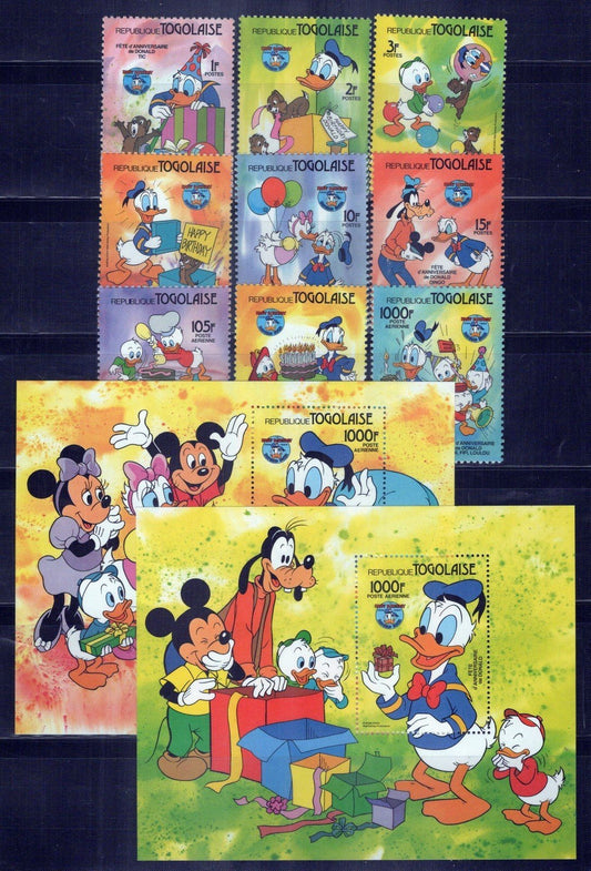 Togo 1230-1240 MNH Disney Anniversary of Donald Duck ZAYIX 0701M0036