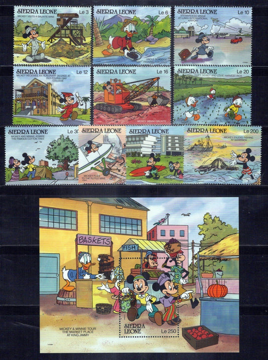 Sierra Leone 1194-1205 MNH Disney Fishing Aviation Farming ZAYIX 0701M0033