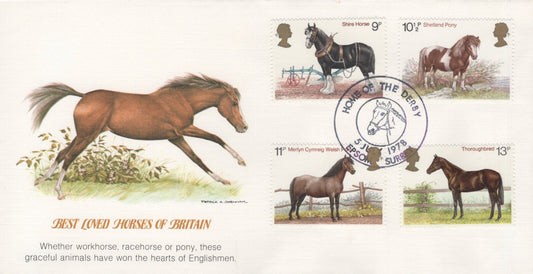 Great Britain Fleetwood FDC Best Loved Horses Zayix Stamps ZAYIX 0125M0405M