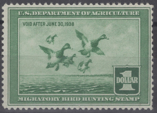 US RW4 MH 1937 Federal Hunting Permit Duck Stamp ZAYIX 112222S42