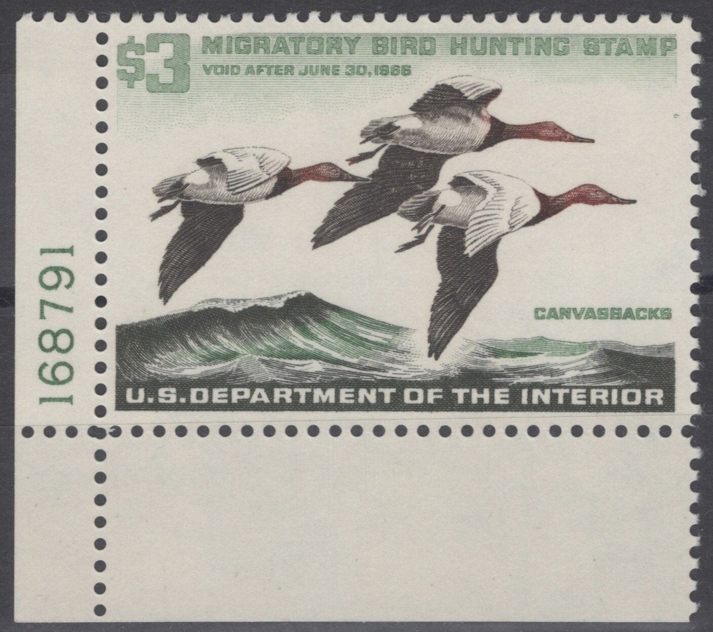 US RW32 MNH 1965 Plate# Federal Hunting Permit Duck Stamp ZAYIX 112222S35