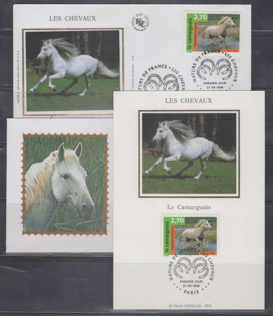 France First Day Cover & Maximum Card Horses in Pasture ZAYIX 0125M0418