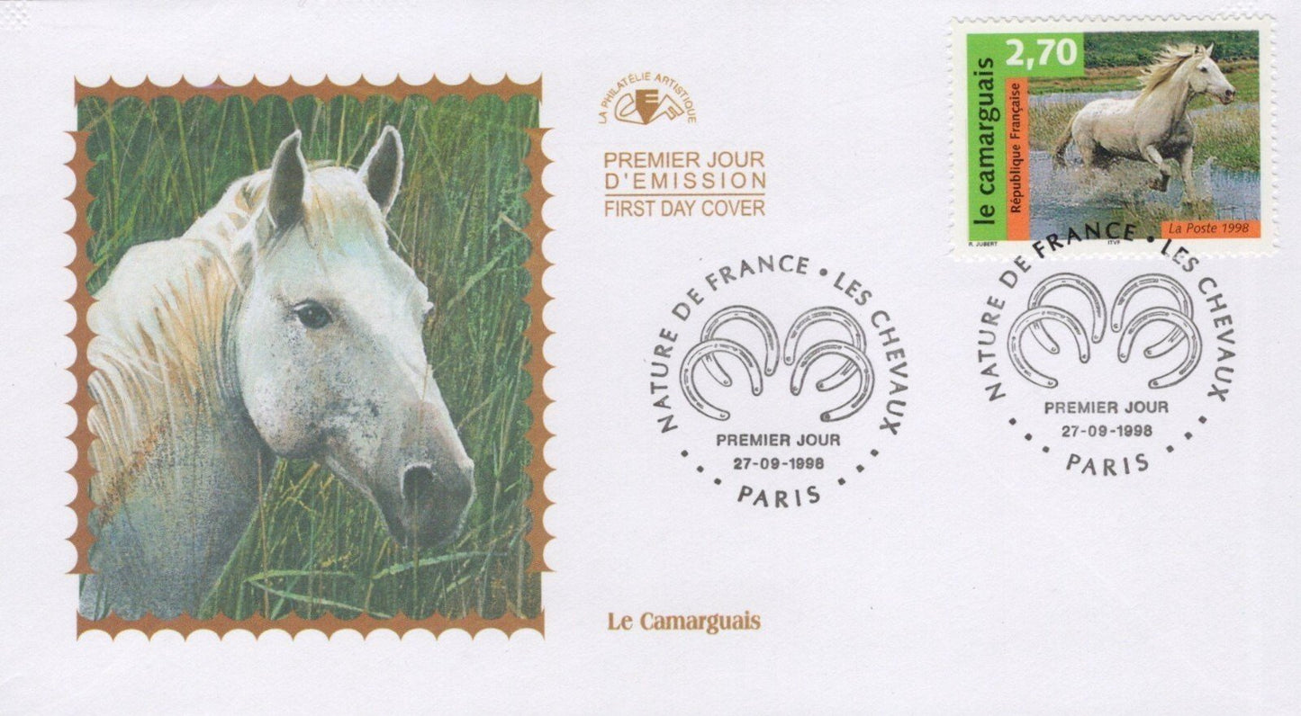 France First Day Cover & Maximum Card Horses in Pasture ZAYIX 0125M0418