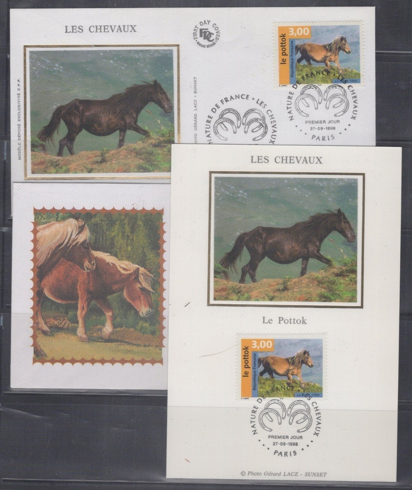 France First Day Cover & Maximum Card Horses Pottok Pony ZAYIX 0125M0419