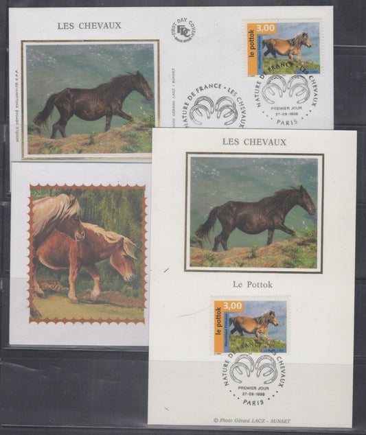 France First Day Cover & Maximum Card Horses Pottok Pony ZAYIX 0125M0419