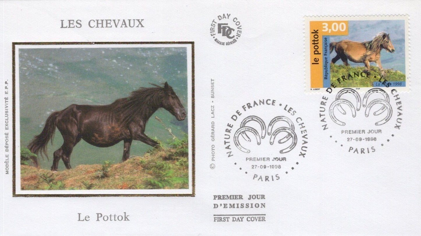 France First Day Cover & Maximum Card Horses Pottok Pony ZAYIX 0125M0419