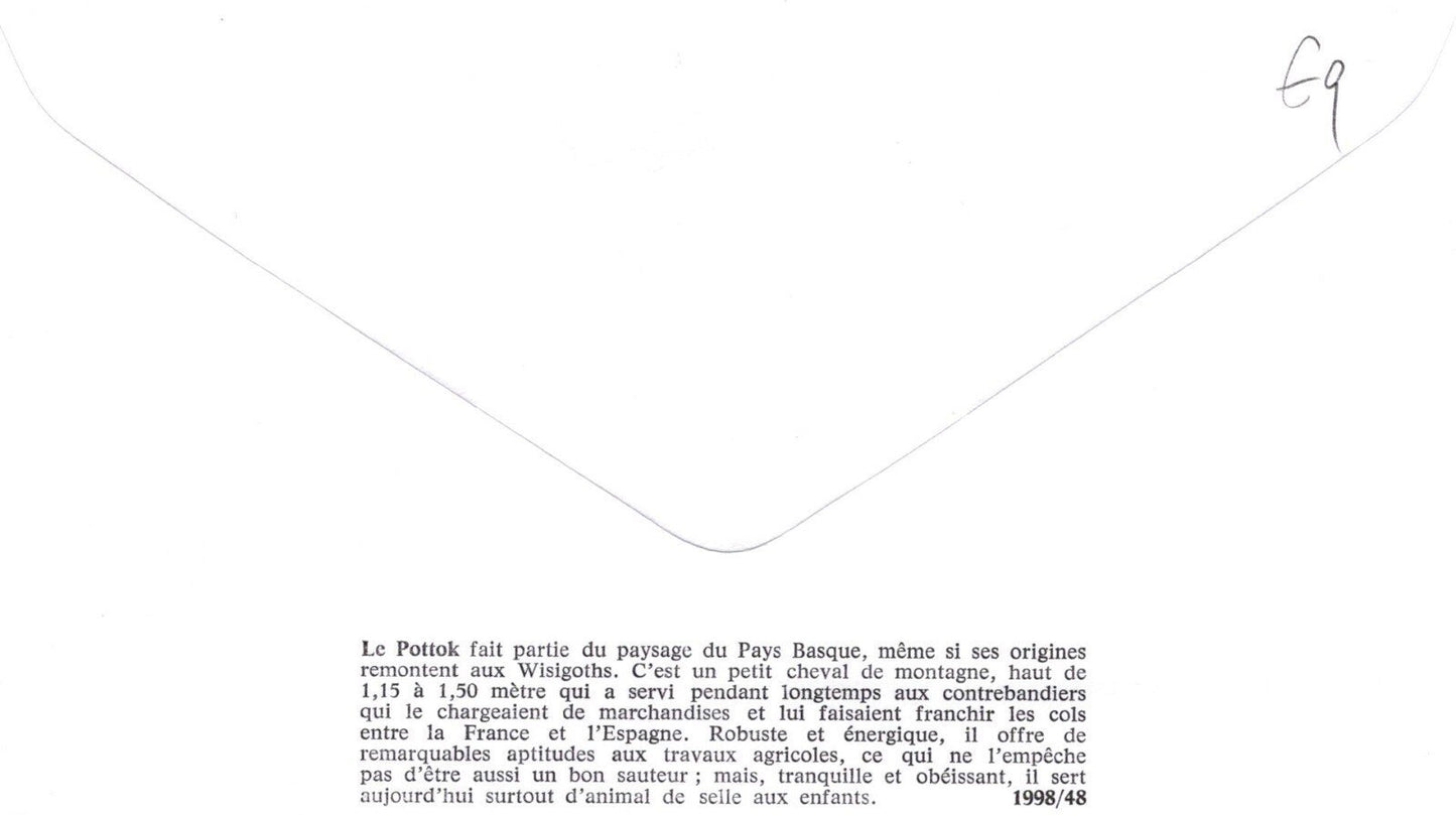 France First Day Cover & Maximum Card Horses Pottok Pony ZAYIX 0125M0419