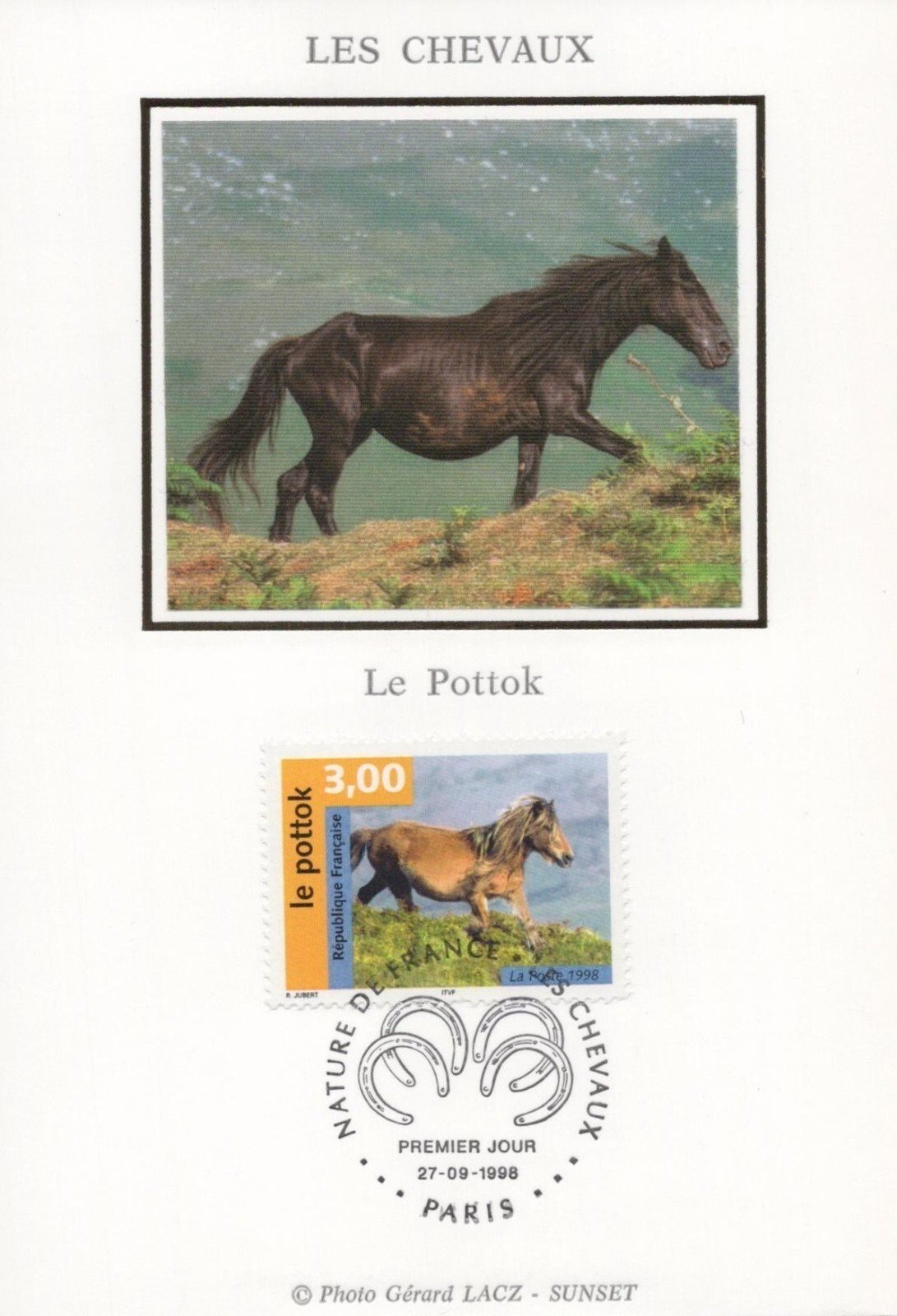 France First Day Cover & Maximum Card Horses Pottok Pony ZAYIX 0125M0419