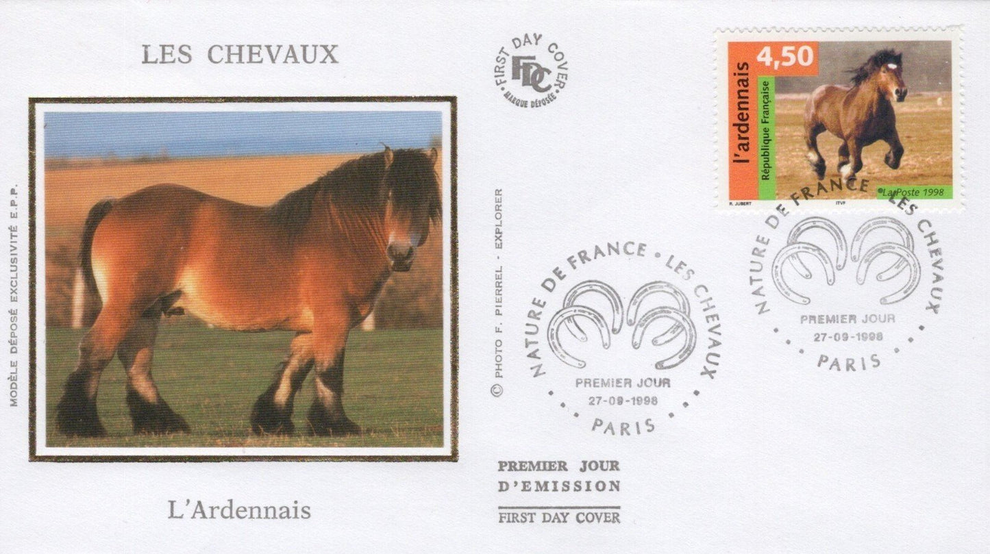 France First Day Cover & Maximum Card Horses In Pasture ZAYIX 0125M0420
