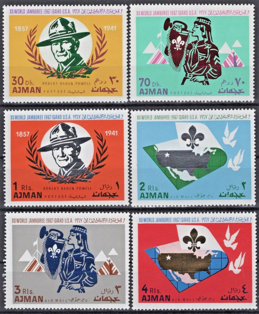 Ajman Mi 182-187A MNH - Boy Souts - Lord Baden Powell ZAYIX 022822S05M