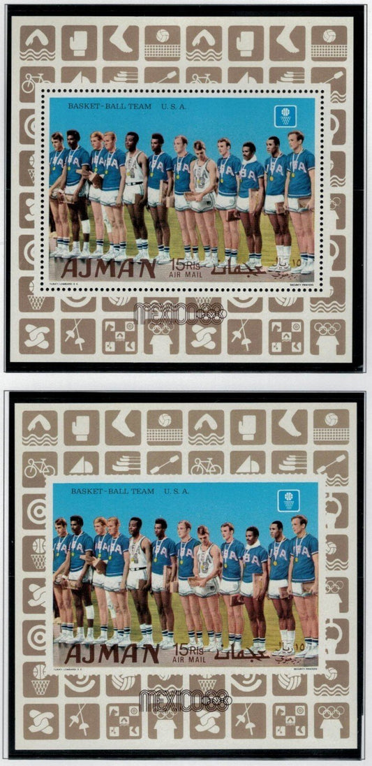Ajman Mi Block 125A-B MNH Sports Olympic Basketball perf/imperf ZAYIX 022522SM31