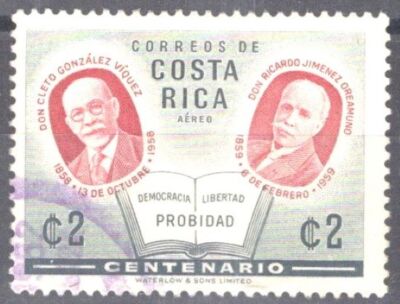 Costa Rica C282 Used Air Post President Viquez & Jimenez ZAYIX 102722S17