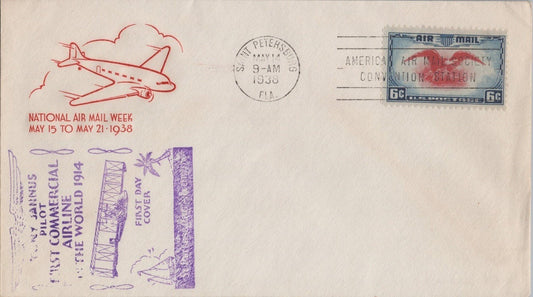 Air Mail FDC US C23-22 Unaddressed Farnam w / rubber stamp ZAYIX 062822SM28