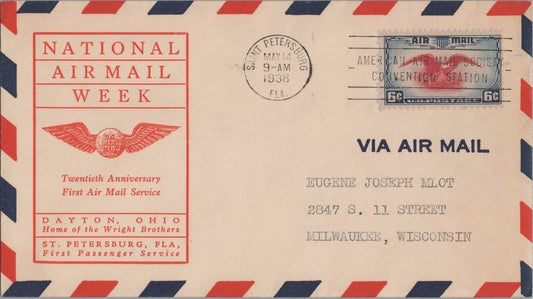 Air Mail FDC US C23-16a Linprint cachet - St. Petersburg, FL ZAYIX 062822SM24
