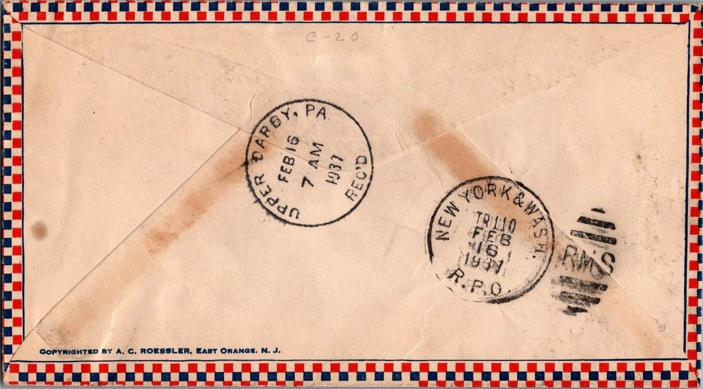 Air Mail FDC US C21-16a AC Roessler 1st Air Mail to China ZAYIX 062822SM13