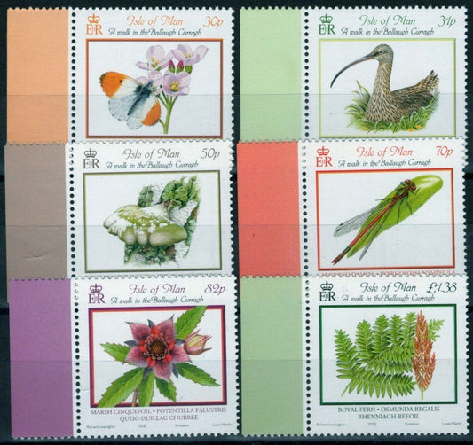 Isle of Man 1284-1289 MNH Flora Fauna Insects Birds Flowers ZAYIX 061223SM187M