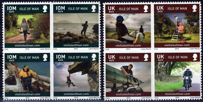 Isle of Man 1353-1360 MNH Blocks Self Adhesive Farming Fishing ZAYIX 073123SM02M