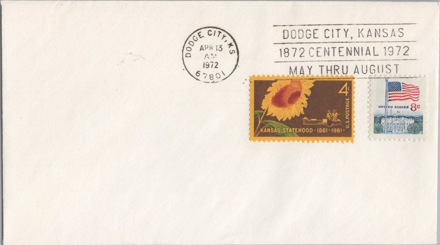 Commemorative Cover Dodge City, Kansas Centennial 1872-1972 ZAYIX 041322SM153