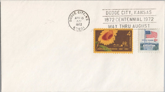 Commemorative Cover Dodge City, Kansas Centennial 1872-1972 ZAYIX 041322SM153