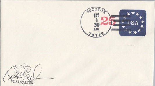 United States Covers Pecos, TX town cancel Postmaster signed ZAYIX 041322SM131