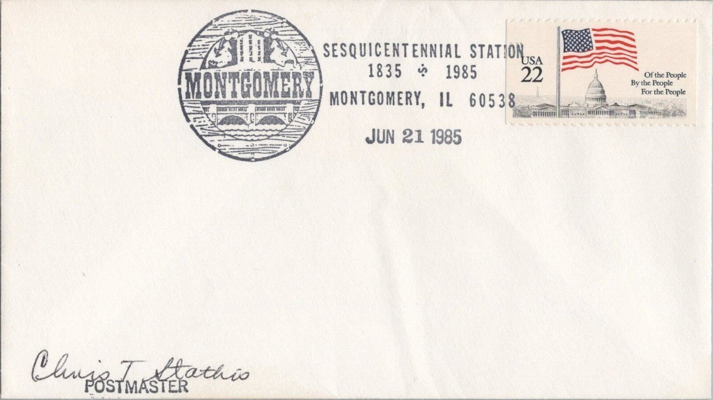 US Event Cover Montgomery, IL Sesquicentennial Bridges ZAYIX 041322SM155