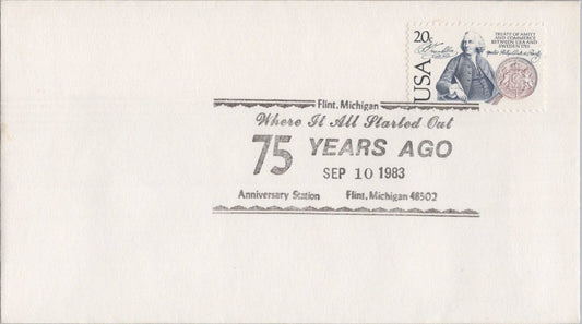 US Commemorative Cover Flint, MI 75th Anniv Where it Started ZAYIX 041322SM140