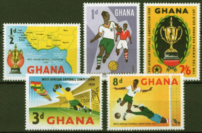 Ghana 61-65 MNH Sports Soccer Athletes Gold Cup Map Africa ZAYIX 113022S11