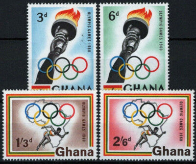 Ghana 82-85 MNH Sports Olympic Rings & Torch Rummer ZAYIX 113022S17