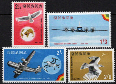 Ghana 32-35 MNH Planes Jets Birds Ghana Airways Aviation ZAYIX 113022S06M