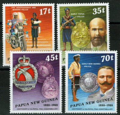 Papua New Guinea 691-694 MNH Police Force Motorcycle ZAYIX 072922S79M