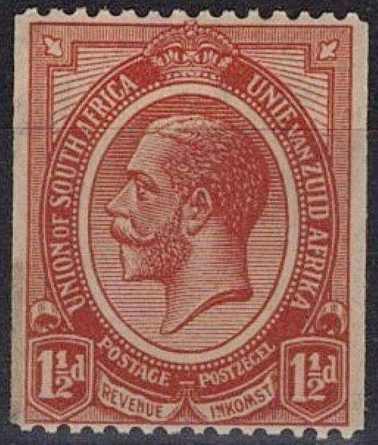 South Africa 19 Coil MNH George V 1 1/2p org Brown ZAYIX