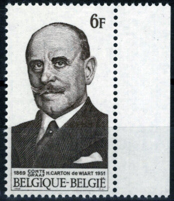 Belgium 731 MNH Henry Carton de Wiart Statesman Politician ZAYIX 071823S122