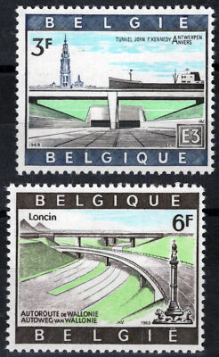 Belgium 729-730 MNH John F. Kennedy Tunnel Engineering ZAYIX 071823S120M