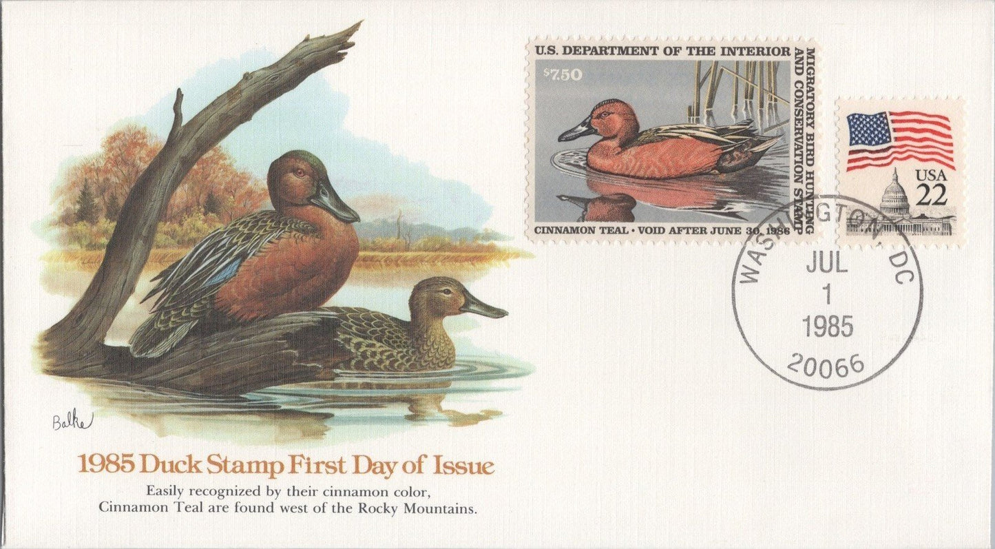 1985 US RW52 Fleetwood FDC Federal Hunting Permit Duck Stamp ZAYIX 113022SM83