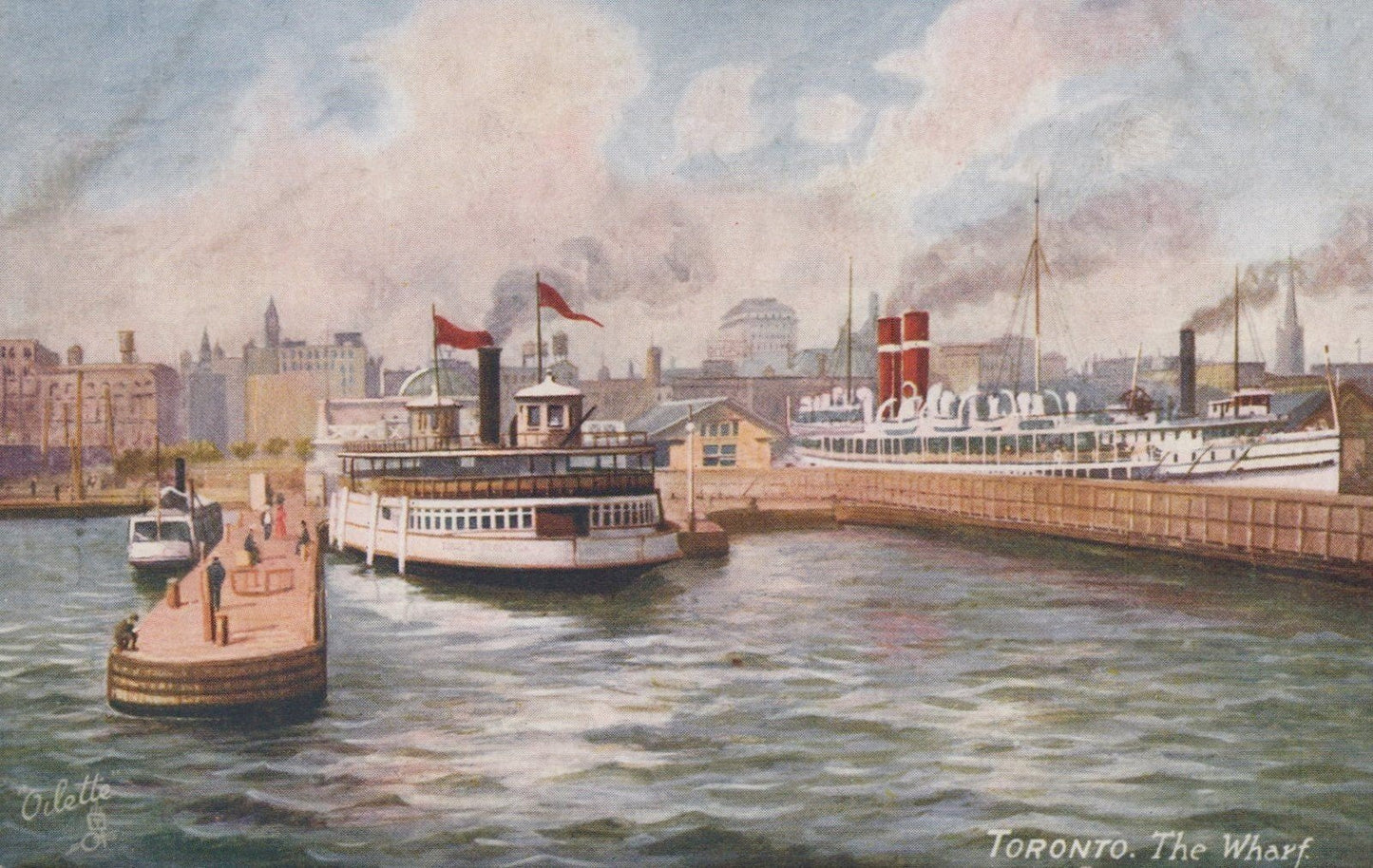Great Lakes Toronto Wharf Rafael Tuck Oilette series Divided Back Postcard ZAYIX