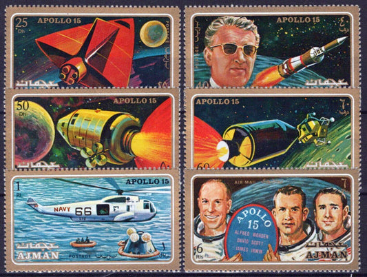 ZAYIX Ajman 862-867 MNH Apollo 15 Spaceship Shuttle 041623S118
