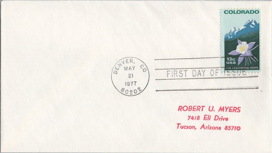 US First Day Cover FDC Colorado Statehood FDC Flowers ZAYIX 041322SM73